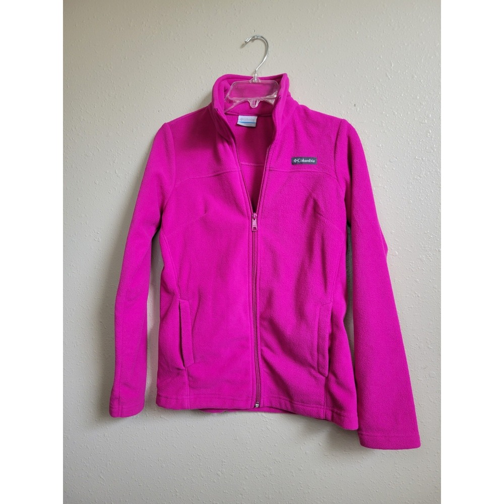 Columbia Sweater Womens Pink Long Sleeve‎ Full Zip Outdoors Pockets XS